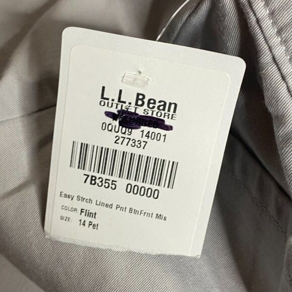 L.L. Bean Classic Fit Flannel lined khaki pants size 14P NEW women's - Picture 6 of 6